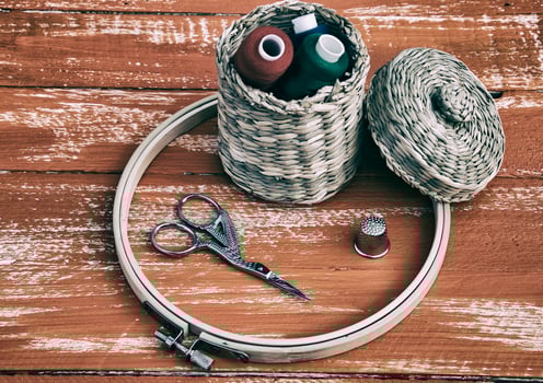 stylized retro photo objects for embroidery and needlework