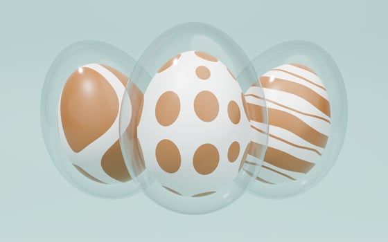 easter egg in glass 3d render photo