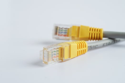 Lan cable internet connection network, rj45 connector ethernet cable. photo