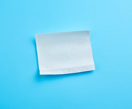 torn soft white sheet of paper towel with curled corners photo
