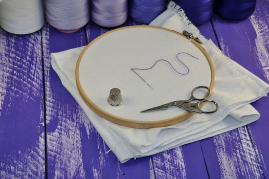 Set of objects for needlework photo