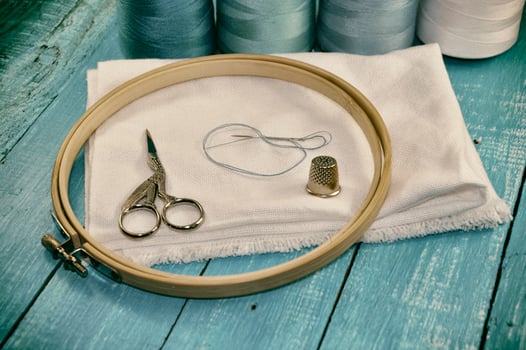 Vintage photos of items for embroidery