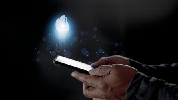 Cloud computing concept - connect to cloud. Businessman or information technologist click on cloud computing icon. photo