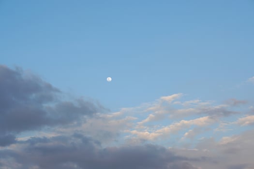 background of the setting sun in the evening photo