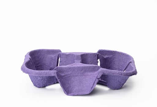 purple recyclable hot drink holder, paper holder for two takeaway cups photo