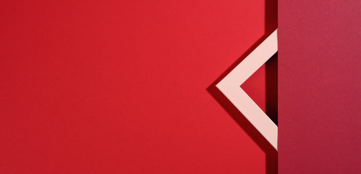 modern red background with sheets of paper with shadow. photo