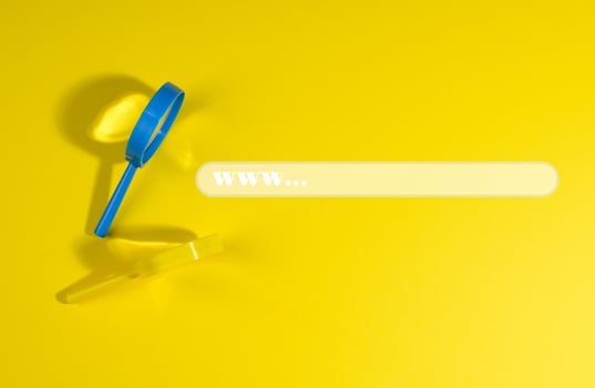 plastic magnifiers and a form for searching information on the Internet photo