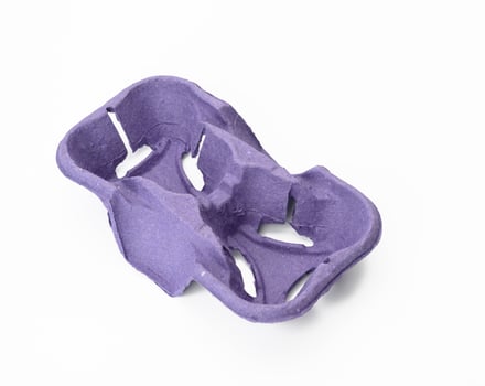 purple recyclable hot drink holder, paper holder photo