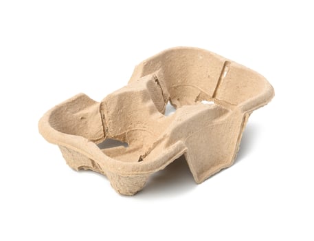 brown recyclable hot drink holder, paper holder for two takeaway cups photo