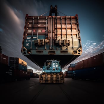 Container operation in port series photo
