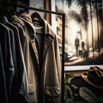 photo shop for clothing,clothes shop on hanger at the modern shop boutique