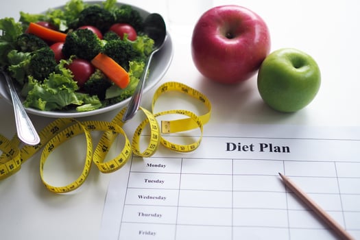 Eating for good health and perfect shape concept. photo