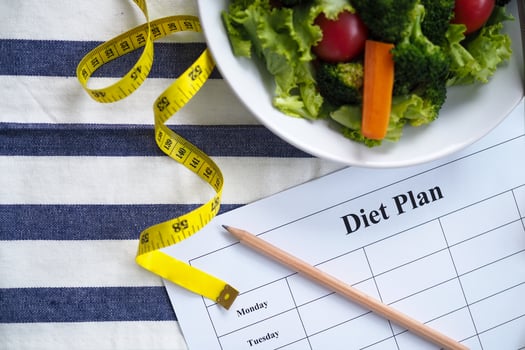 Eating for good health and perfect shape concept. photo