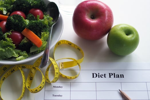Eating for good health and perfect shape concept. photo