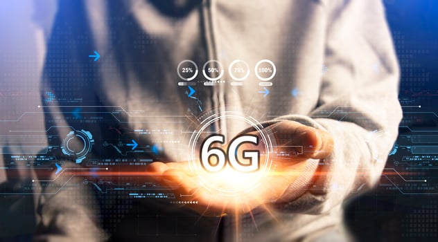 The concept of 6G network, high-speed mobile Internet, new generation networks. Business, modern technology, internet and networking concept. photo