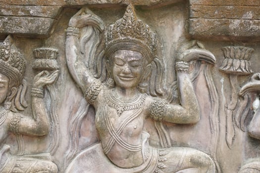 Stone carvings in the castle photo
