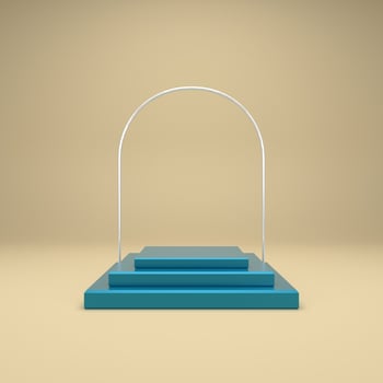 elegant podium product display box. 3D rendering photo