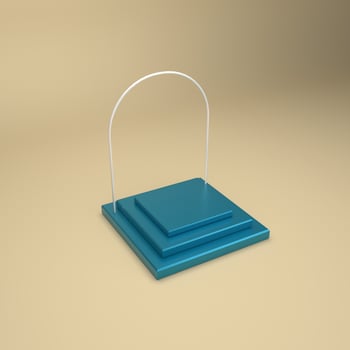 elegant podium product display box. 3D rendering photo
