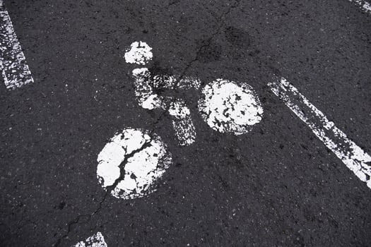 Bike sign on the asphalt photo