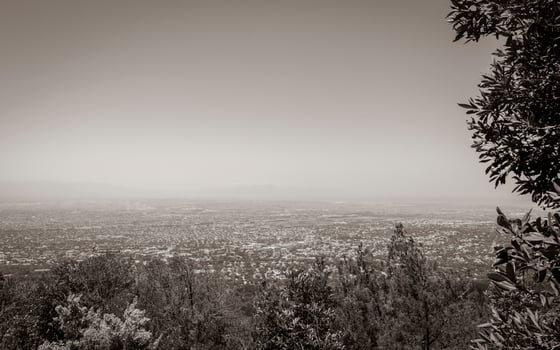 View from Table Mountain National Park Cape Town to Claremont. photo