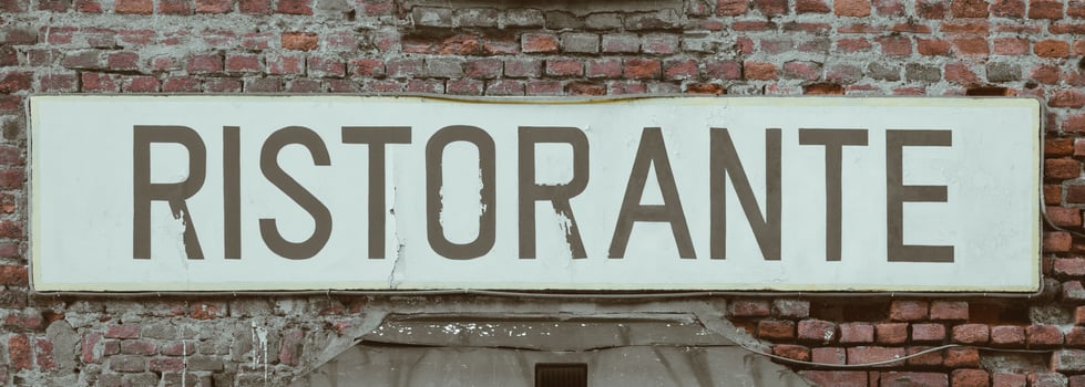Old Restaurant sign in Italy photo