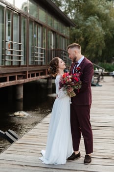 the first meeting of the bride and groom photo