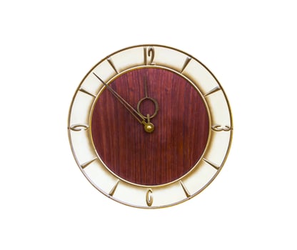 Vintage clock on white photo