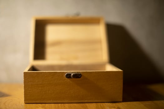 Wooden casket. Box of boards. Small casket. photo