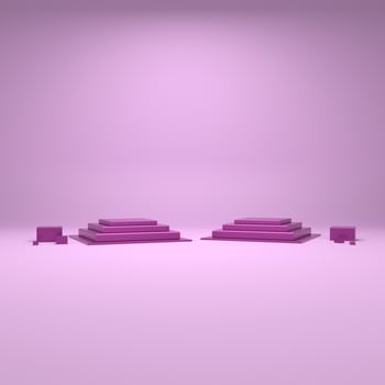 simple podium product display box. 3D rendering photo