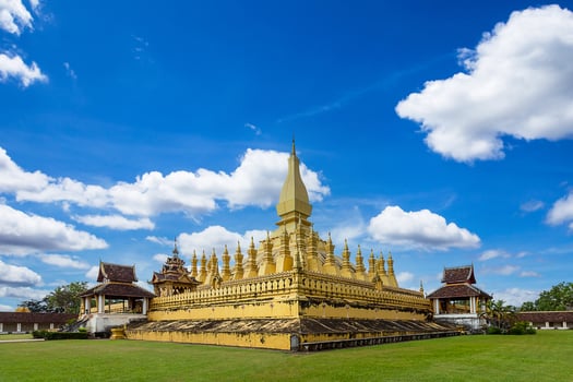 Golden Wat Thap Luang in Vientiane, Laos photo