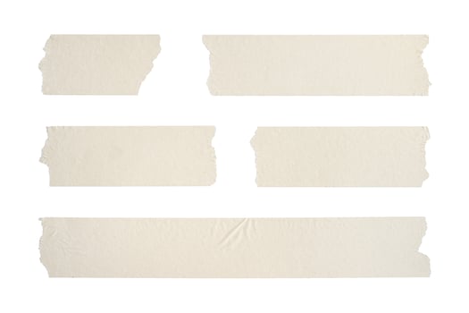 Close up of adhesive tape wrinkle set on white background photo