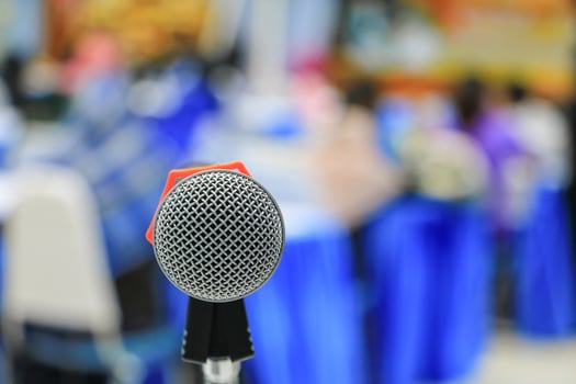 microphone Close up in conference room photo
