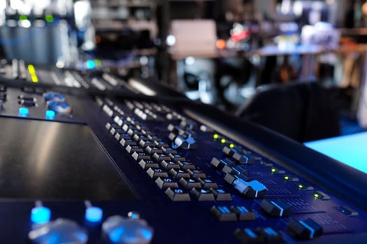 Equipment backstage in a TV studio photo
