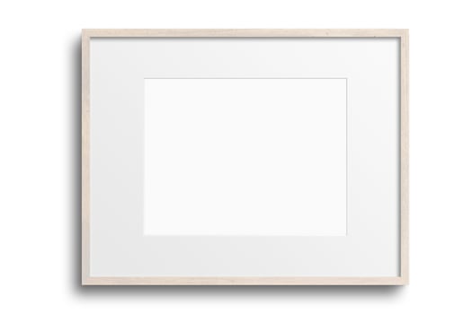 112 Beige lanscape picture frame mockup isolated on a transparent background photo