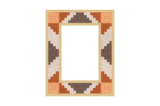230 Ethnic picture frame isolated on a transparent background photo