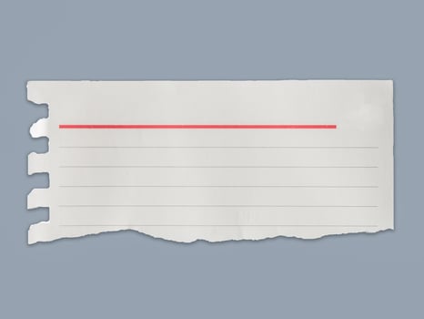 Torn Lined Paper Banner Isolated gray background photo