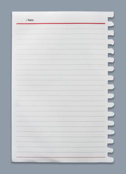 blank realistic spiral notepad notebook isolated on gray photo