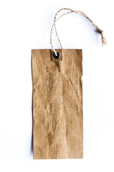 old tag price on isolated white background photo