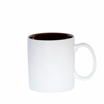 close up mug coffee on isolated white, clipping path photo