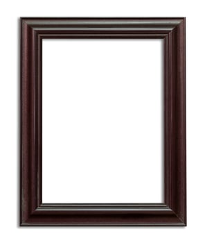 wood frame photo with clipping path.