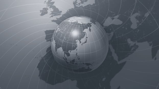 World map banner concept. Detailed flat map of continents. 3d rendering photo