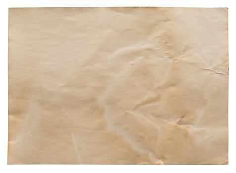 old paper on isolated white with clipping path. photo