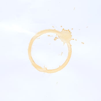 Coffee Stains and coffee cup stains on white background. photo