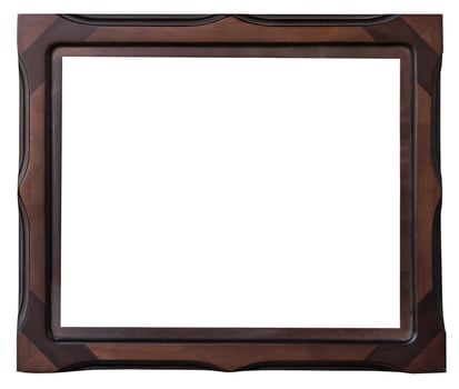 brown wood frame of photo on isolate white with clipping path