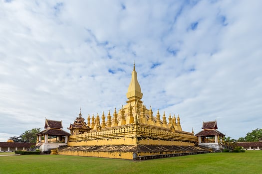 Golden Wat Thap Luang in Vientiane, Laos photo