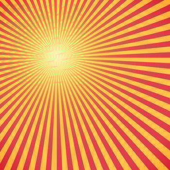 Red and yellow sunburst circle and background photo