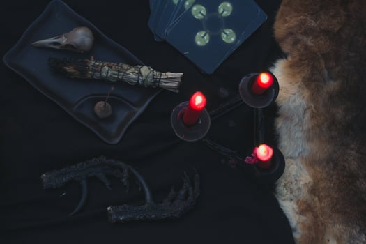 Close up divination on candles concept photo