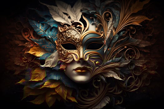 Elegant composition with venetian carnivals mask photo