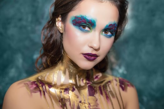 Young pretty woman with creative make up photo