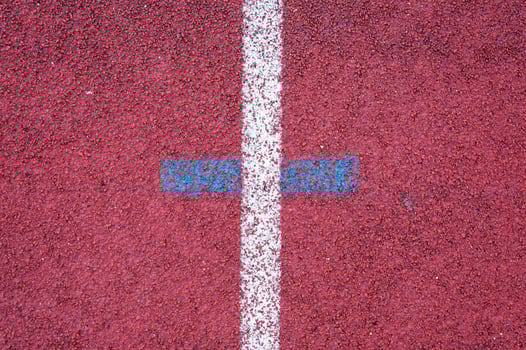 Running track with white line texture,sports texture for background photo